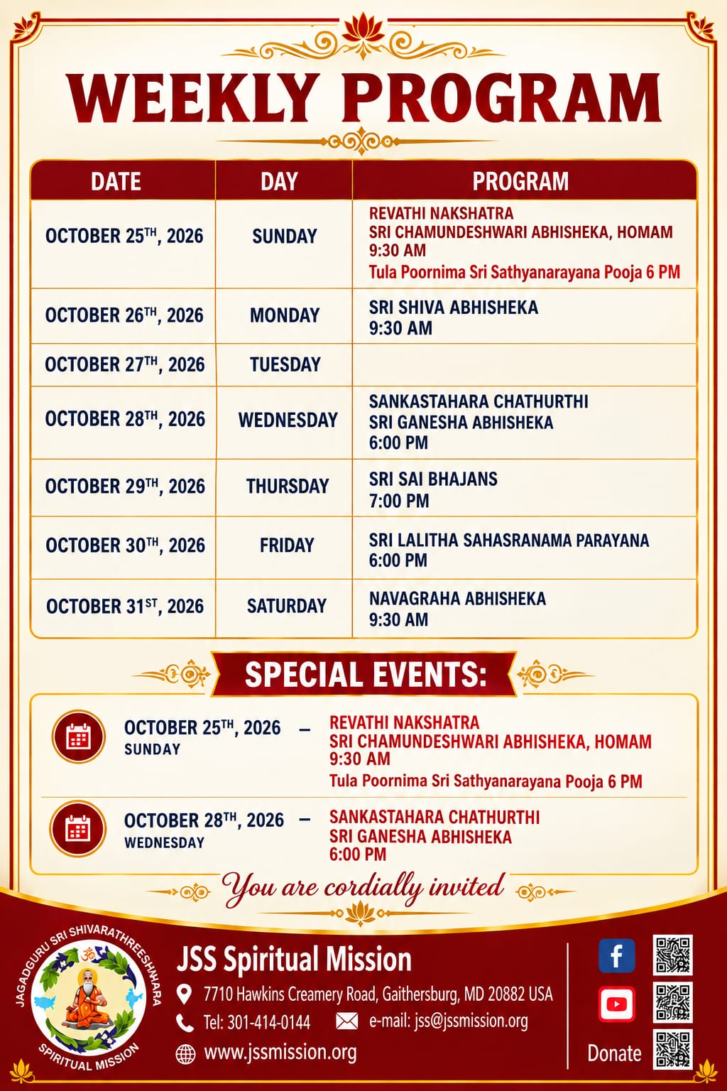 Weekly Program